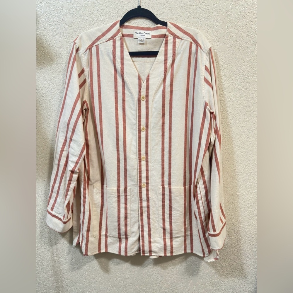 YMC Striped Button-Up Overshirt